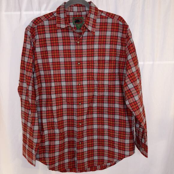 Boston Traders Flannel Shirt Red Plaid Button Down 100% Cotton Men’s Small NWT - Picture 1 of 9